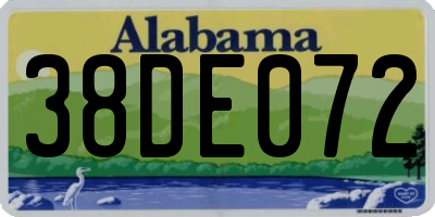 AL license plate 38DE072