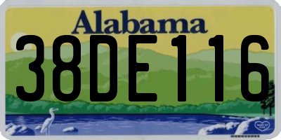 AL license plate 38DE116