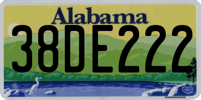 AL license plate 38DE222