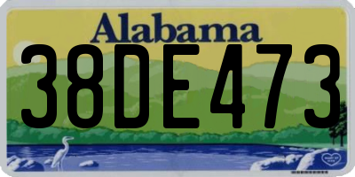 AL license plate 38DE473