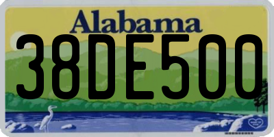 AL license plate 38DE500