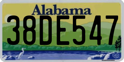 AL license plate 38DE547