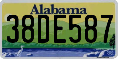 AL license plate 38DE587