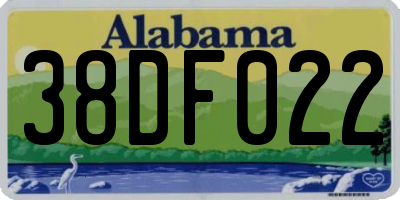 AL license plate 38DF022