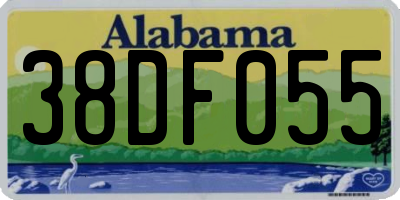 AL license plate 38DF055