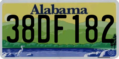 AL license plate 38DF182
