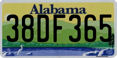 AL license plate 38DF365