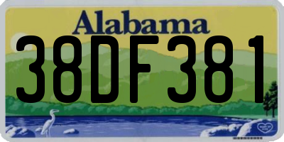 AL license plate 38DF381