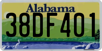 AL license plate 38DF401