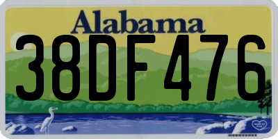 AL license plate 38DF476