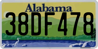 AL license plate 38DF478