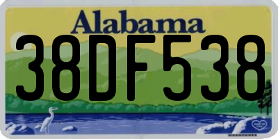 AL license plate 38DF538