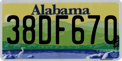 AL license plate 38DF670