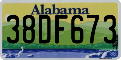 AL license plate 38DF673
