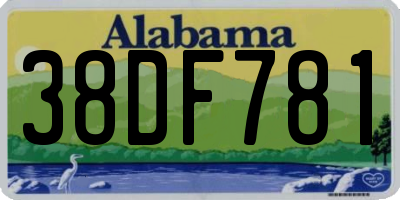 AL license plate 38DF781