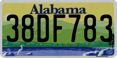 AL license plate 38DF783