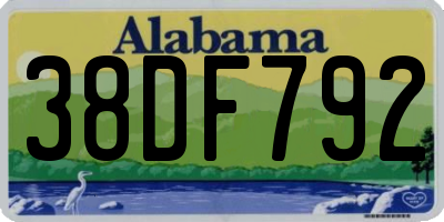 AL license plate 38DF792