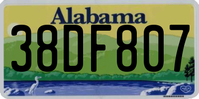 AL license plate 38DF807
