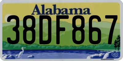 AL license plate 38DF867