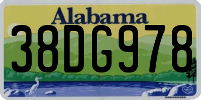 AL license plate 38DG978