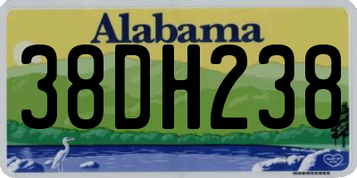 AL license plate 38DH238