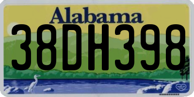 AL license plate 38DH398