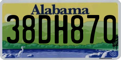 AL license plate 38DH870