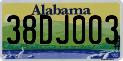 AL license plate 38DJ003