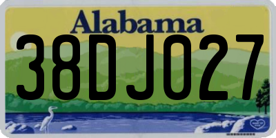 AL license plate 38DJ027