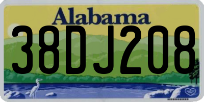 AL license plate 38DJ208