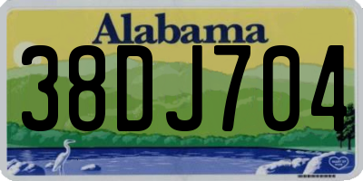 AL license plate 38DJ704