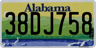 AL license plate 38DJ758