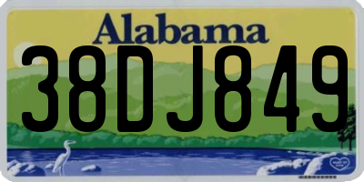 AL license plate 38DJ849