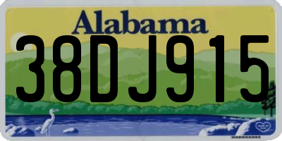 AL license plate 38DJ915