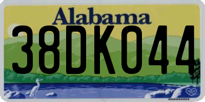 AL license plate 38DK044