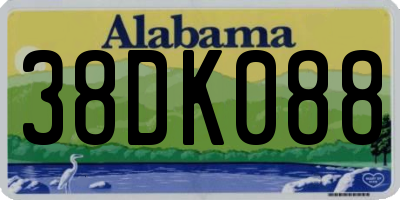 AL license plate 38DK088