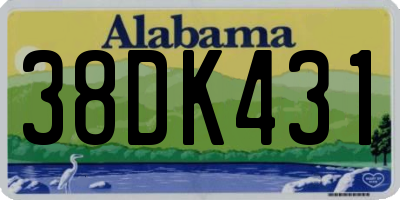 AL license plate 38DK431