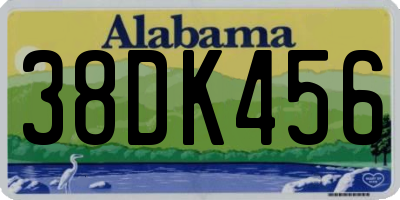 AL license plate 38DK456