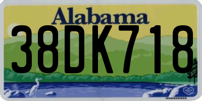 AL license plate 38DK718