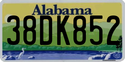 AL license plate 38DK852