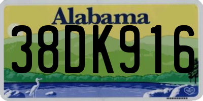 AL license plate 38DK916