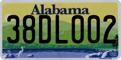 AL license plate 38DL002