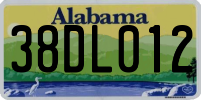 AL license plate 38DL012