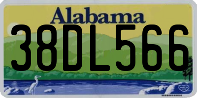 AL license plate 38DL566