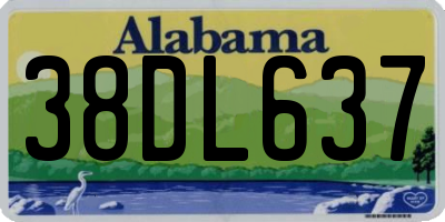 AL license plate 38DL637