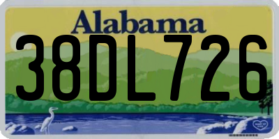 AL license plate 38DL726