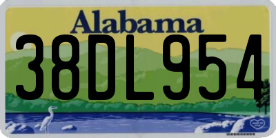 AL license plate 38DL954