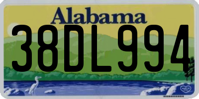 AL license plate 38DL994