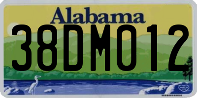 AL license plate 38DM012