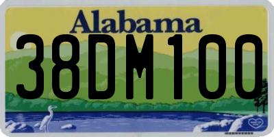 AL license plate 38DM100